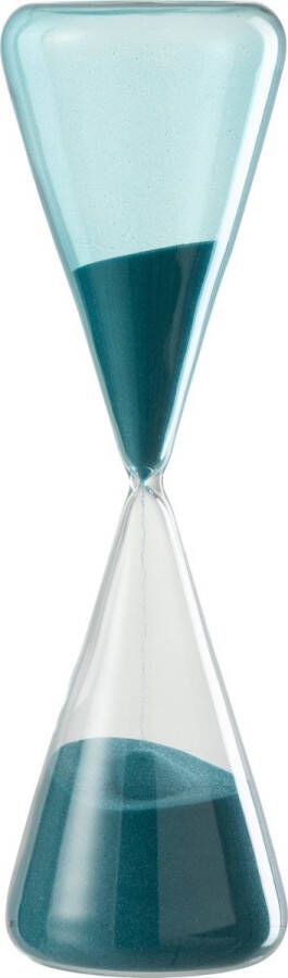 J-Line zandloper glas blauw | large | 9 x 9 x 30 cm