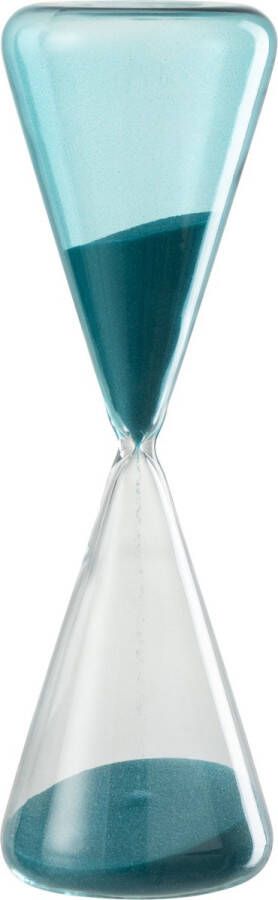 J-Line zandloper glas small | Blauw | 8 x 8 x 25 cm