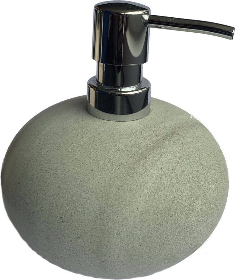 J-stone Luxe hand zeepdispenser natuursteen licht grijs rond