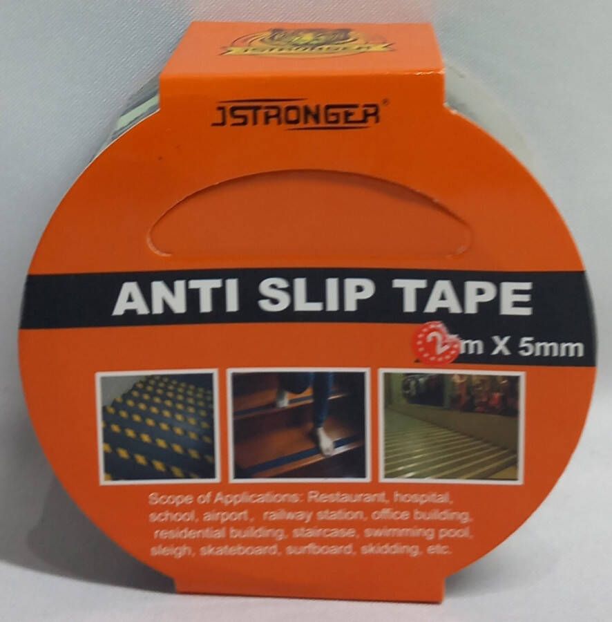 J Stronger Antislip Tape Reflecterende Midden Strip Trappen Zelfklevende Tape 2m x 5cm Zwart Met Witte Reflectie Strip