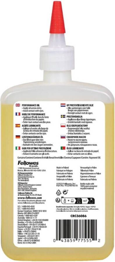 Jacer Olie Voor Papierversnipperaars 355 ml Onderhoudsolie Met Gemakkelijke Dosering