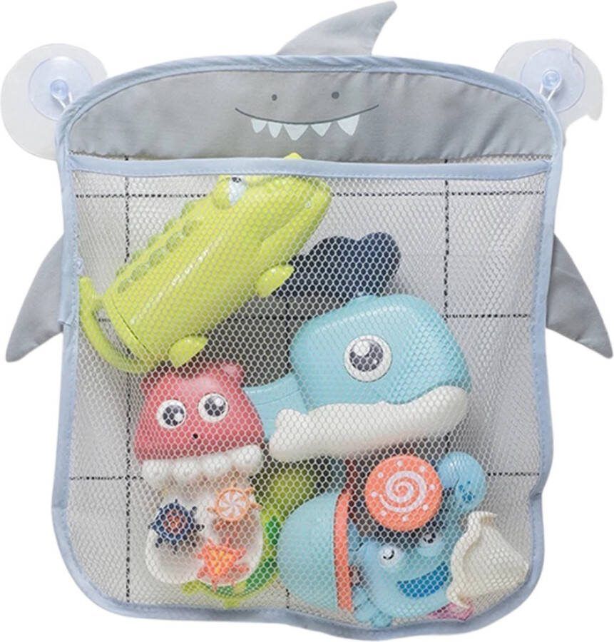 Jacey's TREASURES Opbergnet Badspeelgoed Haai Grijs Met Zuignappen Badkamer Opbergtas Speelgoed Ruimtebesparende Organizer Kinderen Badtijd Accessoire Opbergtas Badspeelgoed Tas Speelgoed Organizer Speelgoed Opbergen