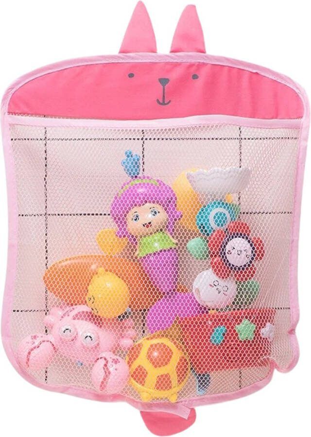 Jacey's TREASURES Opbergnet Badspeelgoed Konijn Roze Met Zuignappen Badkamer Opbergtas Speelgoed Ruimtebesparende Organizer Kinderen Badtijd Accessoire Opbergtas Badspeelgoed Tas Speelgoed Organizer Speelgoed Opbergen