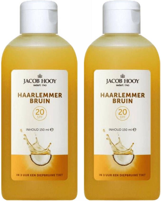 Jacob Hooy 2x Haarlemmerbruin SPF 20 Snelbruiner Zonnebrand Aantal 2 150 ml