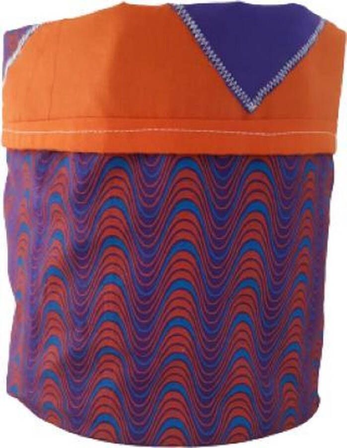 Jacqui's Arts & Designs -handgemaakt opberger oranje paars stoffen opbergmand -Afrikaanse print Afrikaanse shweshwe stof woonaccessoires kleurrijk