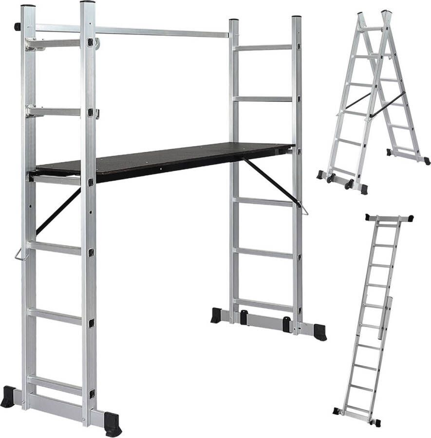 Jago GoodVibes Steiger Multifuncitionele ladder Ladderrek Werkblad Werkplatform 4 in 1