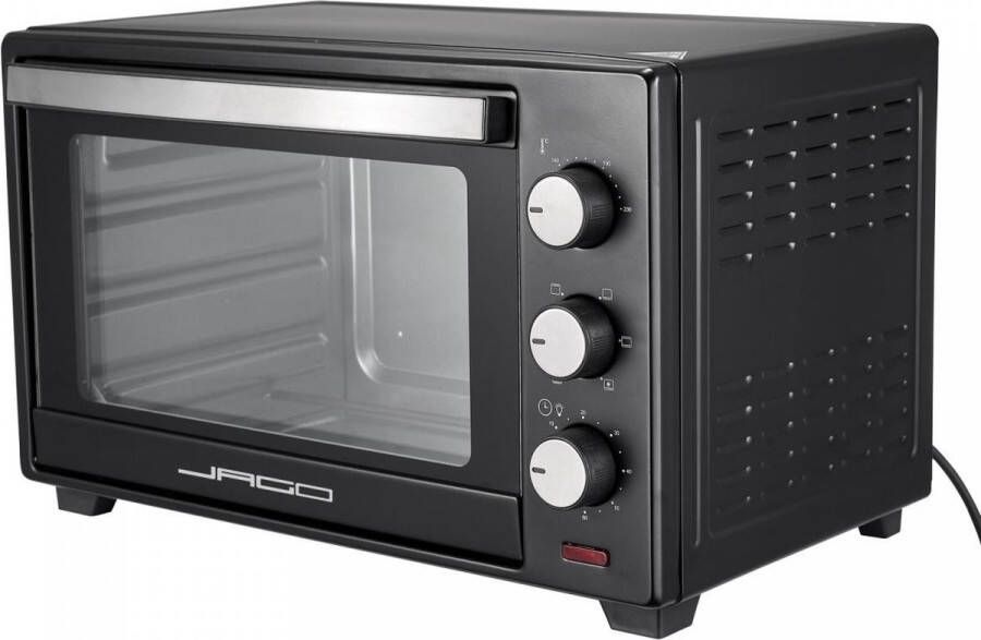 Jago Mini-oven met circulatielucht en timer binnenverlichting dubbele glazen deur 1600W 30L