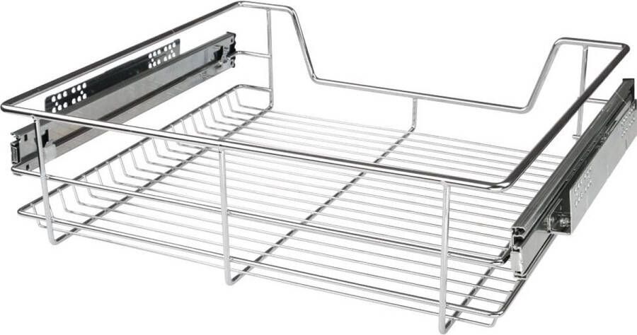 Jago Opbergrek Keukenrek Kruidenrek Set van 3 Staal 60 x 60 x 60 cm Zilver
