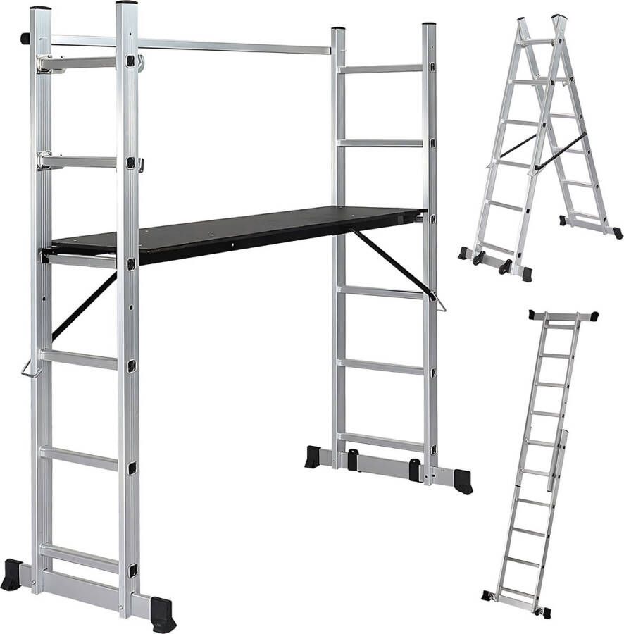 Jago Steiger Multifunctionele ladder Ladderrek Werkblad Werkplatform 4 in 1