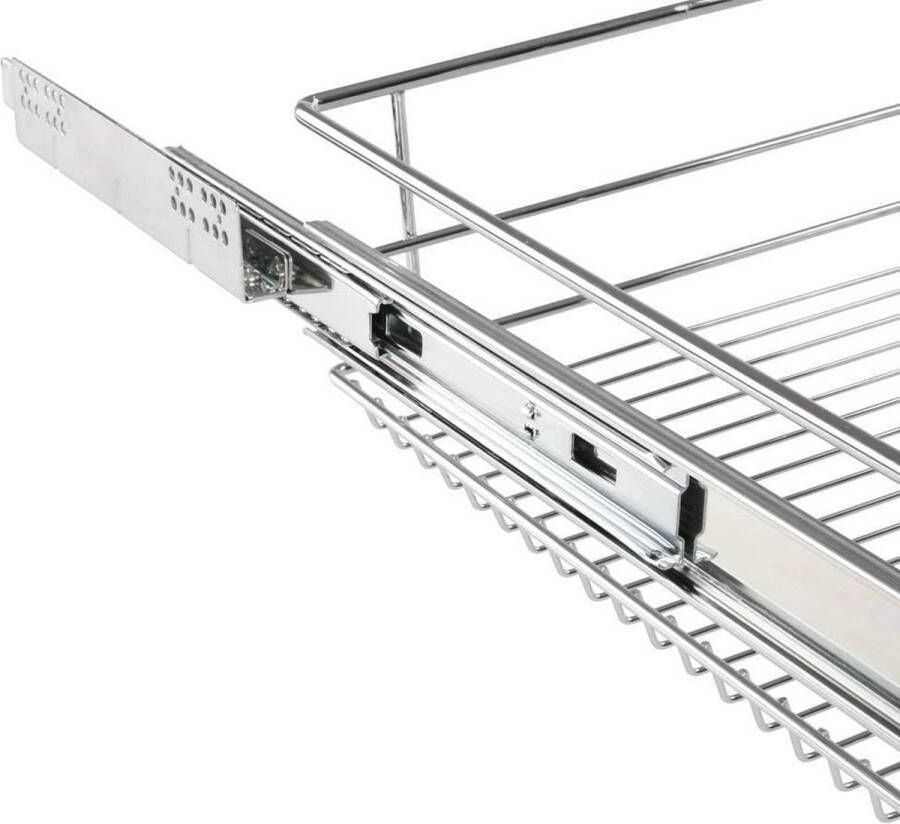 Jago Trend24 Uitrekbare lades Opbergrek Opberglade Keuken Ladekastjes 4 stuks 50 cm Chroom