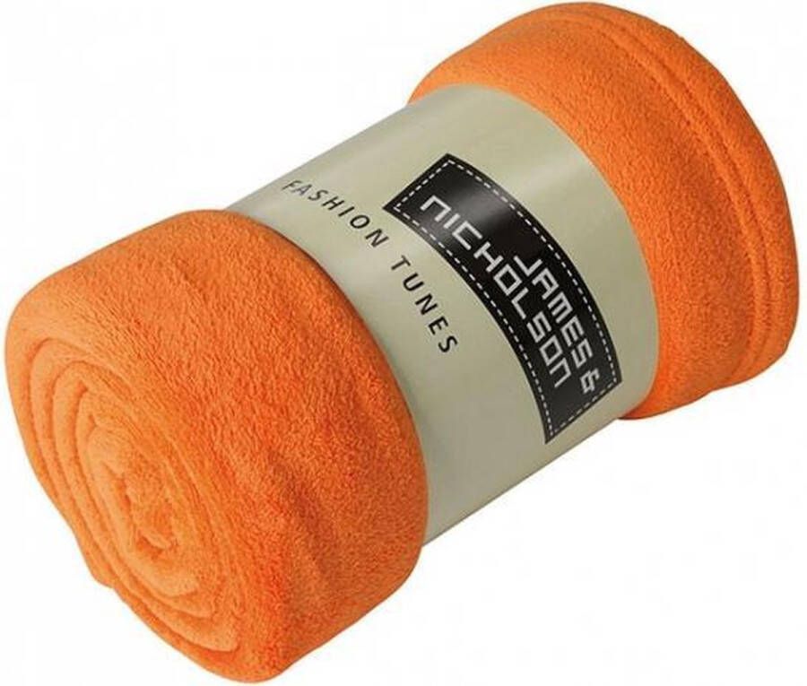 James & Nicholson Microvezel fleece deken oranje