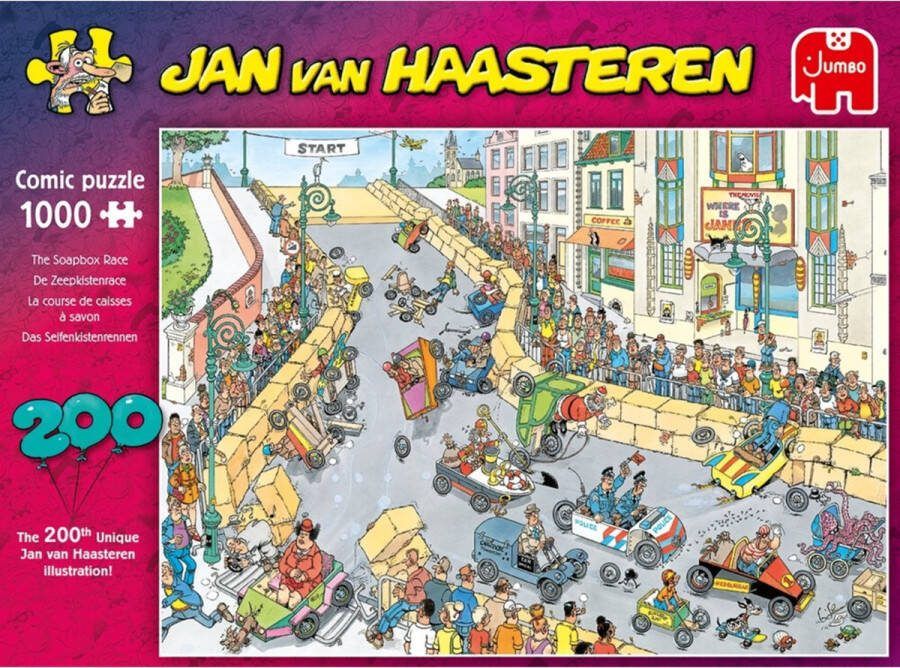 Jan van Haasteren 200ste Legpuzzel Zeepkisten Race 1000 stukjes Puzzel