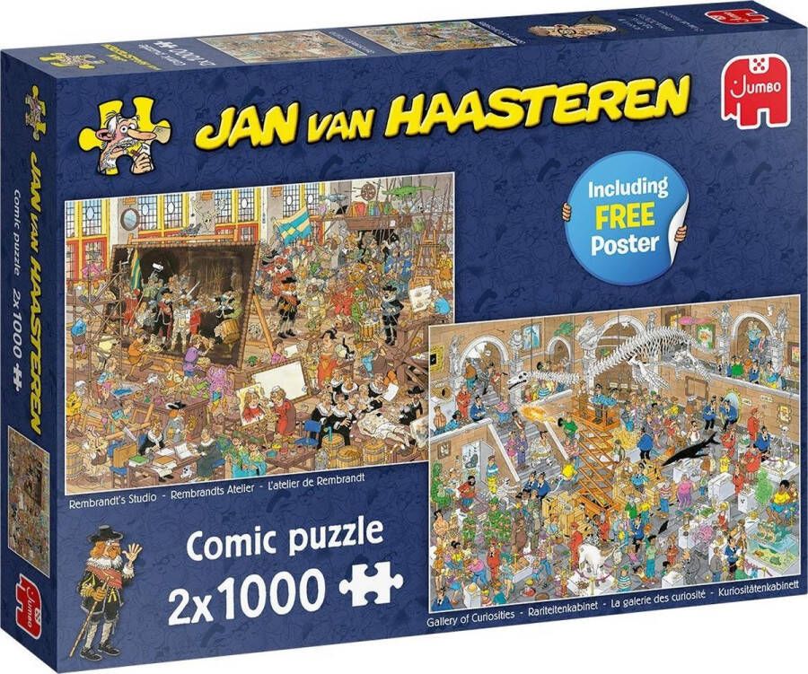 Jumbo puzzel 2 x x1000 stukjes Jan van Haasteren 2-in-1. Een dagje naar het museum