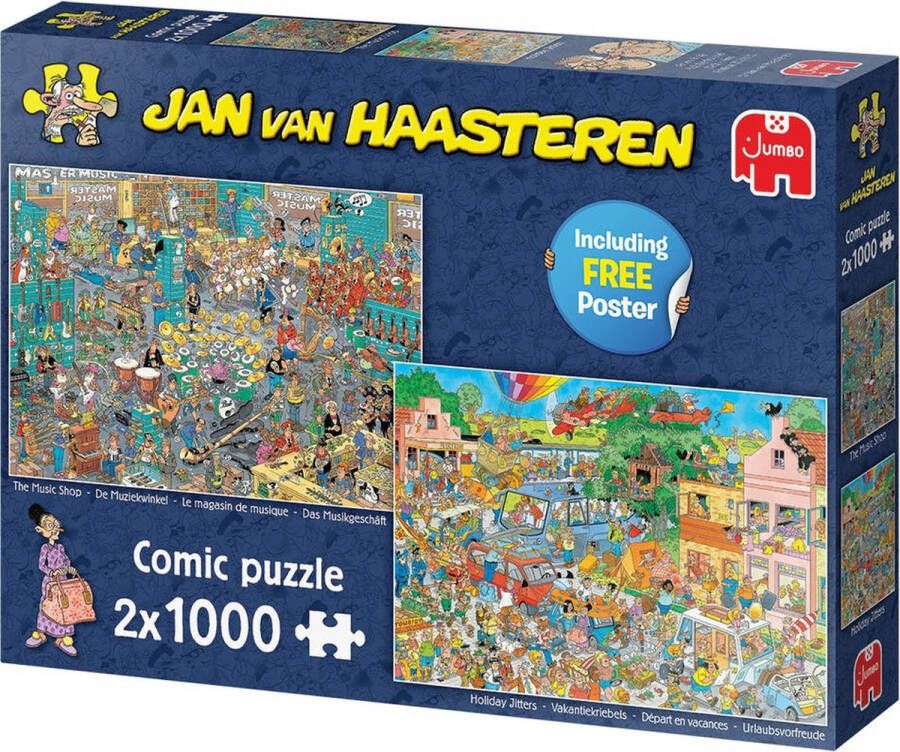 Jan van Haasteren De Muziekwinkel & Vakantiekriebels 2 x 1000 stukjes Puzzel