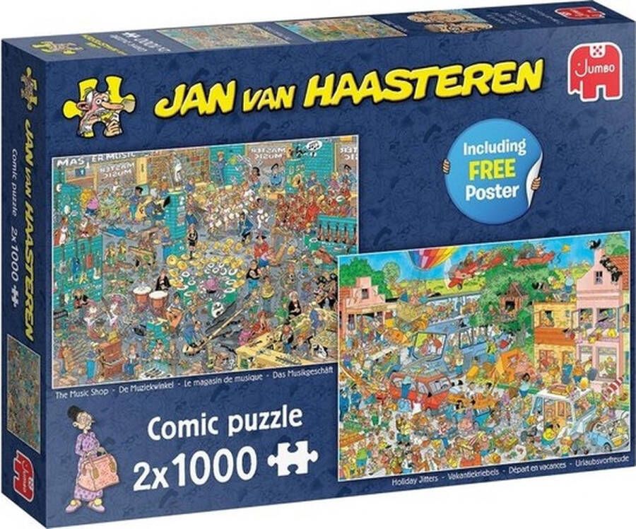 Jan van Haasteren De Muziekwinkel & Vakantiekriebels 2 x 1000 stukjes Puzzel
