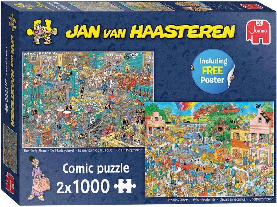 Jan van Haasteren De Muziekwinkel & Vakantiekriebels 2 x 1000 stukjes Puzzel