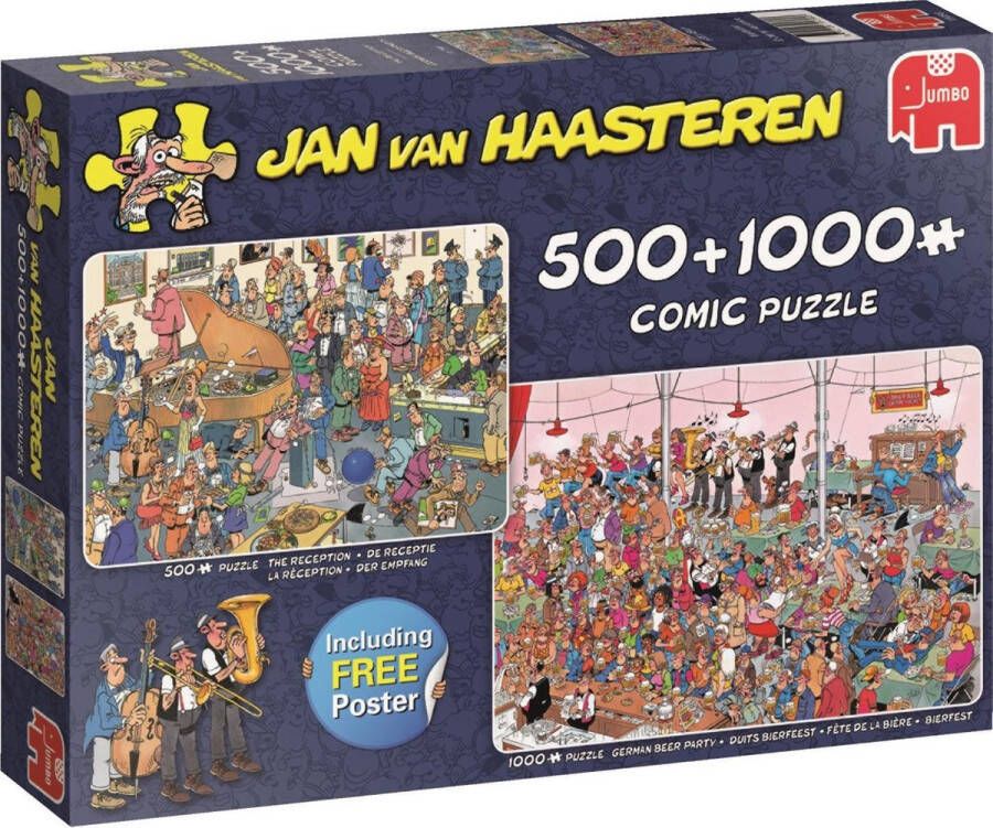 Jan van Haasteren Feestje! 2-in-1 puzzel 500 & 1000 stukjes