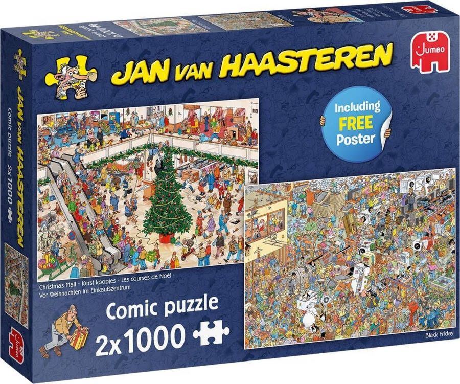 Jan van Haasteren Kerstkoopjes & Black Friday puzzel 2 x 1000 stukjes