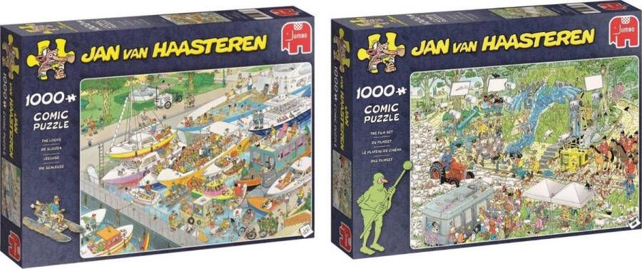 Jumbo Jan van Haasteren Puzzelbundel 2 stuks De Sluizen 1000 stukjes & De Filmset 1000 stukjes