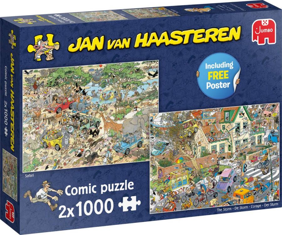 Jan van Haasteren Safari & Storm 2-in-1 puzzel 2 x 1000 stukjes