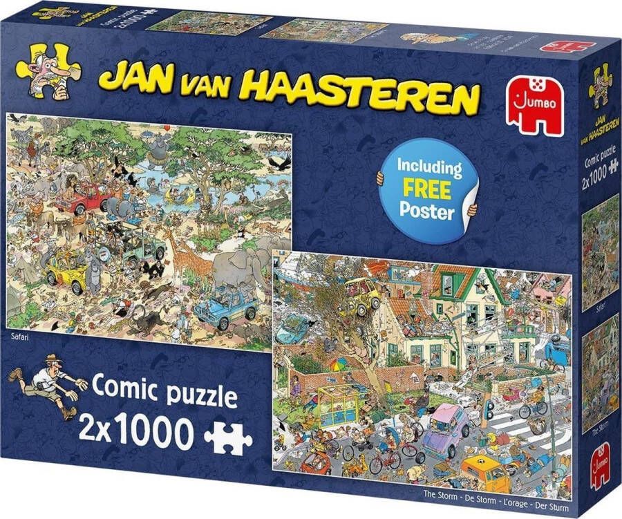 Jumbo puzzel Jan van Haasteren Safari & Storm 2in1 2x 1000 stukjes
