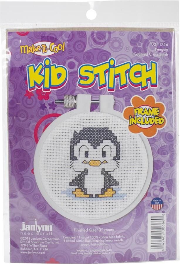 JanLynn Kid Stitch borduurpakket pinguïn 21-1756