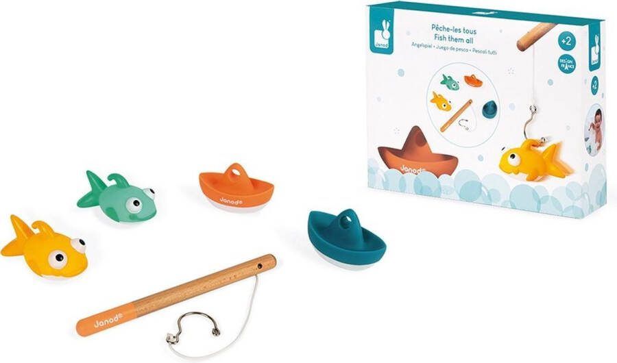 Janod Badspeelgoed Hengelspel Bestaat Uit 2 Bootjes 2 Visjes En Een Vishengel Voor Uren Speelplezier! Geschikt Vanaf 2 Jaar