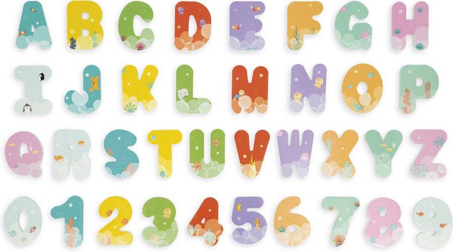 Janod Badspeelgoed Badtijd Letters En Cijfers Set Bestaat Uit 26 Letters En 10 Cijfers Inclusief Opbergnet Geschikt Vanaf 2 Jaar