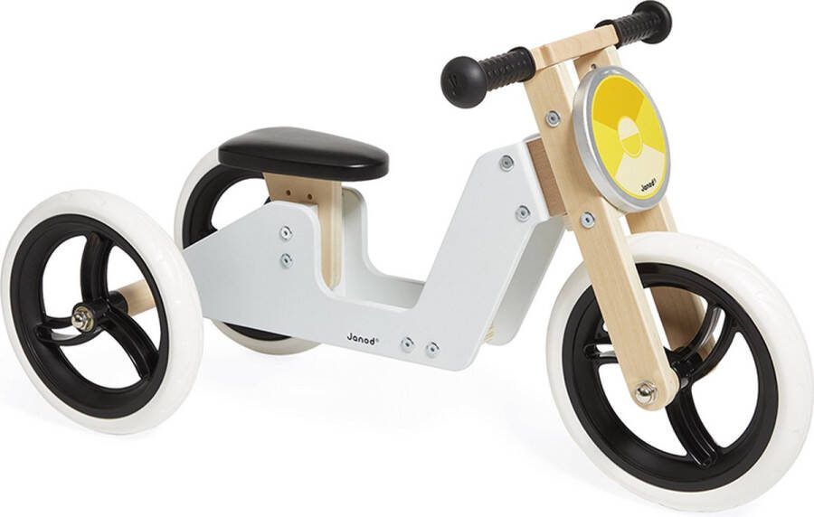 Janod Bikloon 2-in-1 Driewieler En Loopfiets Retro-Uitstraling Een Richtingsstuur Om Gemakkelijk Te Bewegen Met Een In hoogte Verstelbaar Zitje Geschikt Vanaf 18 Maanden