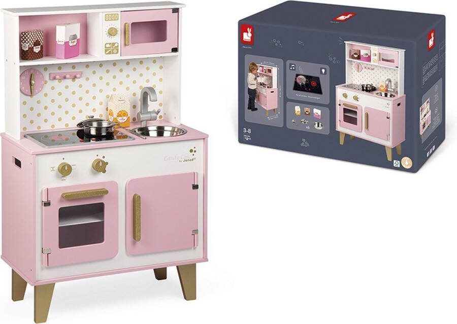 Janod Candy Chic Grote Speelkeuken Met Licht En Geluid Accessoires Inbegrepen Om Meteen Te Kunnen Spelen Geschikt Vanaf 3 Jaar