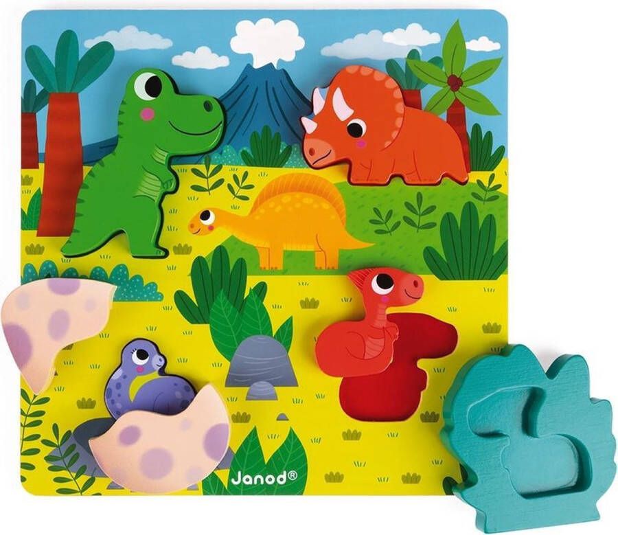 Janod Chunky puzzel Dino verstoppertje