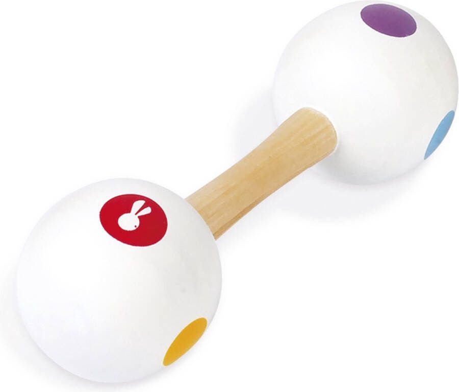 Janod Confetti Maracas Speel Op Het Ritme Door Deze Dubbele Maracas Te Schudden Muzikaal Speelgoed Dat Alle Zintuigen Stimuleert Geschikt Vanaf 1 Jaar