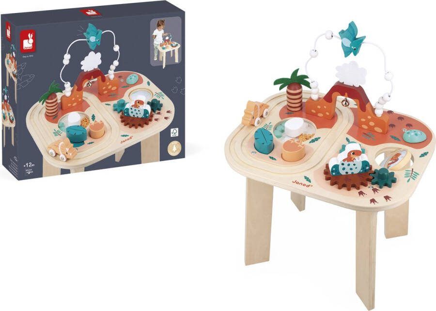 Janod Dino Activiteitentafel Een Tafel Vol Activiteiten In Het Hart Van De Jurassic Periode! 8 Verschillende Activiteiten Om De Nieuwsgierigheid Motoriek En Concentratie Te Helpen Ontwikkelen Geschikt Vanaf 1 Jaar