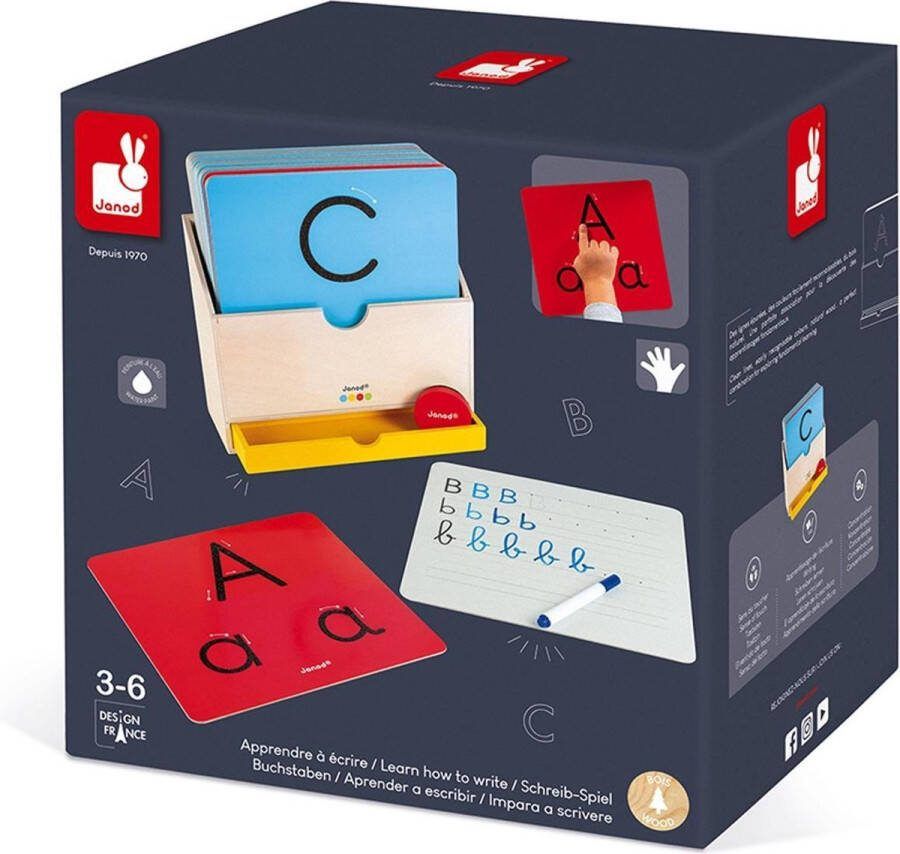 Janod Essentiel Leren Schrijven Educatief Spel Om Spelenderwijs Het Alfabet En Elke Letter Te Ontdekken Geschikt Vanaf 3 Jaar