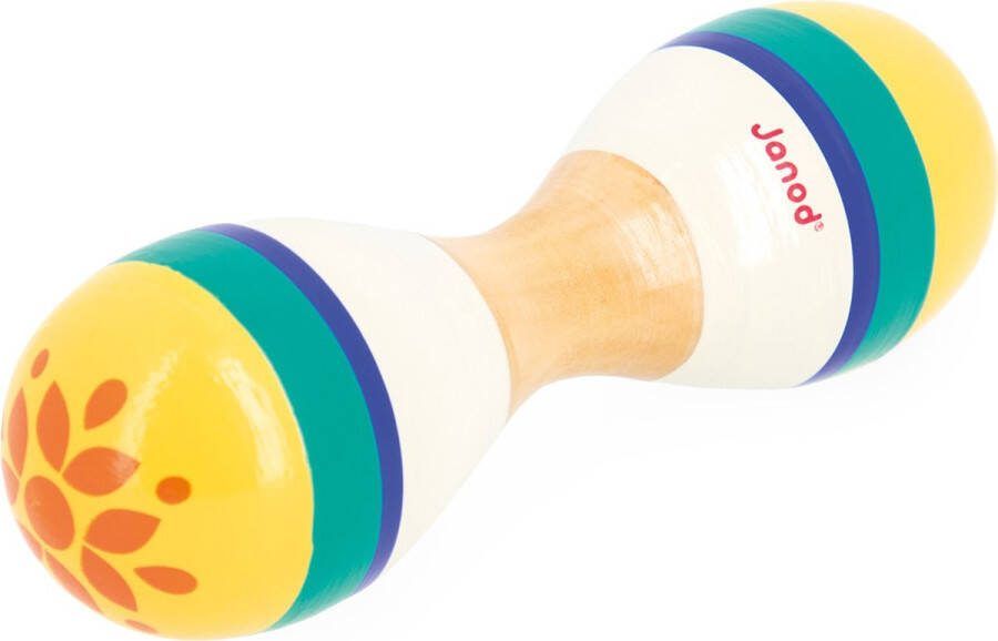 Janod Gioia Dubbele Maracas Speel Op Het Ritme Door Deze Dubbele Maracas Te Schudden Muzikaal Speelgoed Dat Alle Zintuigen Stimuleert Geschikt Vanaf 1 Jaar
