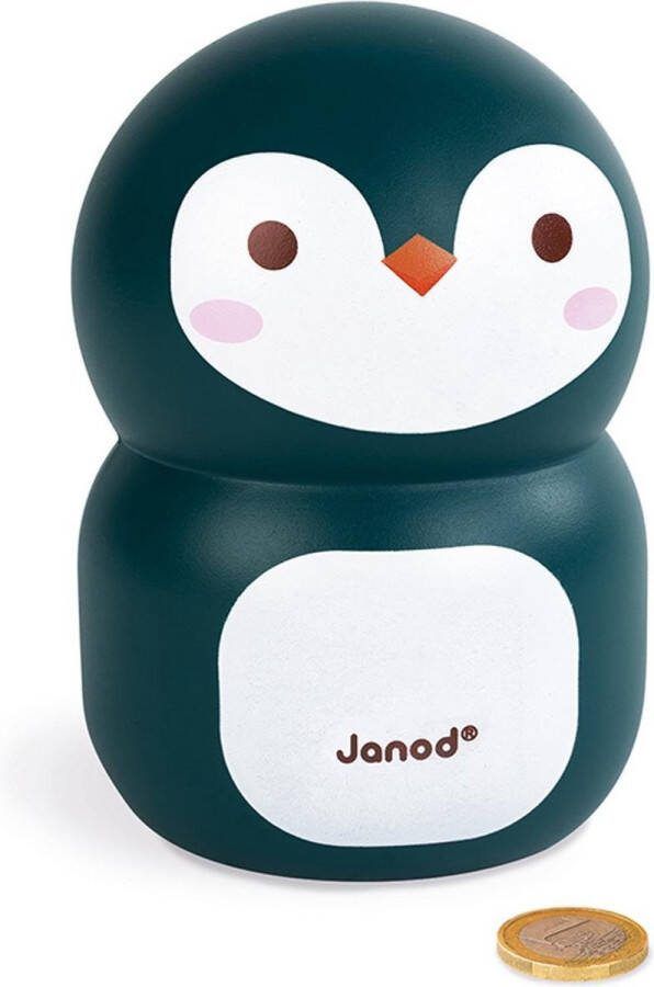 Janod Spaarpot Pinguïn Houten Spaarpot Met Luikje Aan De Onderkant Geschikt Vanaf 3 Jaar