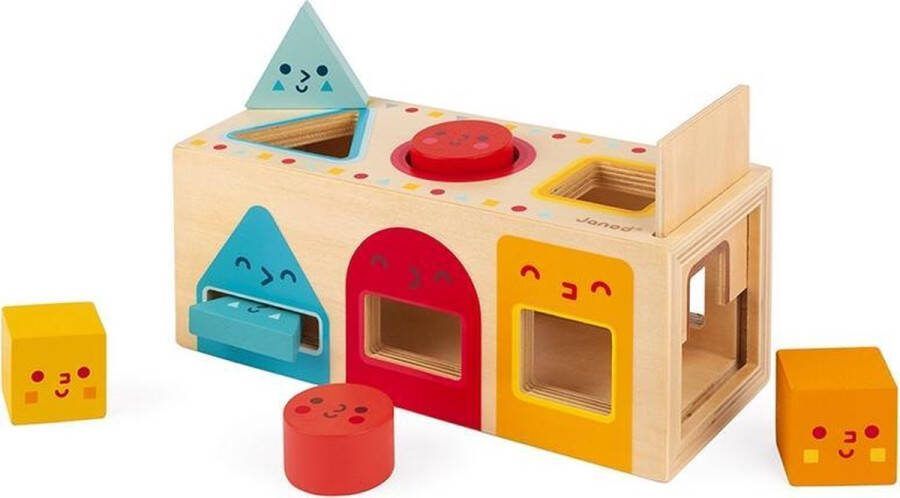 Janod Ik Leer Houten Vormenstoof Perfecte Manier Om Te Beginnen Met Kleuren En Geometrische Vormen Leren De Doos Bevat 6 Kleurrijke Stukken En Een Schuifluik Geschikt Vanaf 1 Jaar