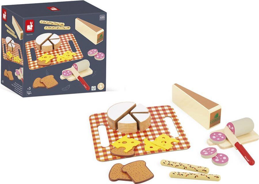 Janod In De Keuken Mijn Eerste Franse Aperitief Houten Kaasplankje Perfect Om Een Houten Keuken Of Speelgoed Eetset Compleet Te Maken Geschikt Vanaf 3 Jaar