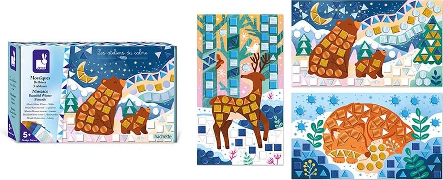 Janod Les Ateliers Du Calme Beautiful Winter Mozaïek De Wonderen Van De Winter In Een Mozaïekworkshop Bevat 3 Schilderijen Om Te Versieren Geschikt Vanaf 5 Jaar