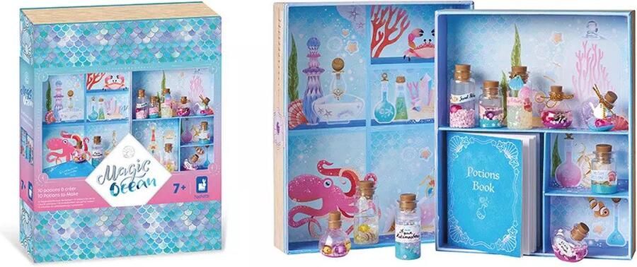 Janod Magic Ocean Mijn Toverdrankjes Toverdrankencreatieset Ideale Set Voor Leerling-Zeemeerminnen In De Geïllustreerde Doos Kun Je Creaties Tentoonstellen! Geschikt Vanaf 7 Jaar