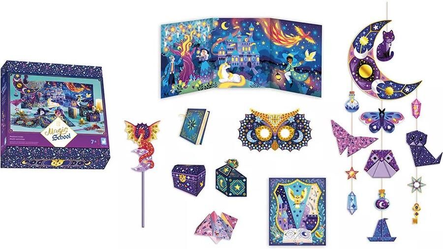 Janod Magic School Multi-Activiteiten Set Maak 8 Betoverende Creaties Zandactiviteiten Mozaïeken Origami En Nog Veel Meer! Geschikt Vanaf 7 Jaar