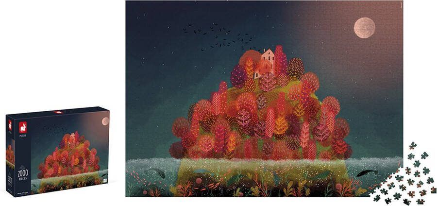 Janod Kidult Puzzel De Rode Herfstkleuren 2000 Stukjes Geschikt Vanaf 10 Jaar