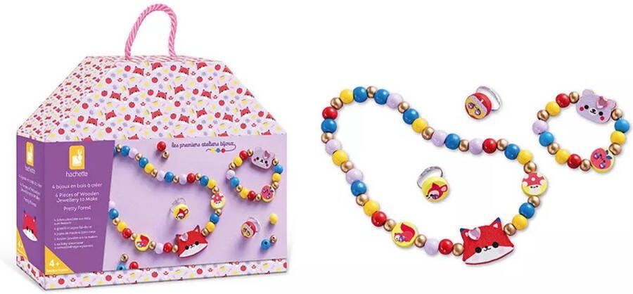Janod Les Premiers Ateliers Bijoux Pretty Forest 4 Houten Sieraden Om Te Maken De Eerste Workshop Sieraden Maken Voor Kinderen Vanaf 4 jaar Het Doosje Verandert In Een Tasje Om Je Sieraden In Op Te Bergen! Geschikt Vanaf 4 Jaar