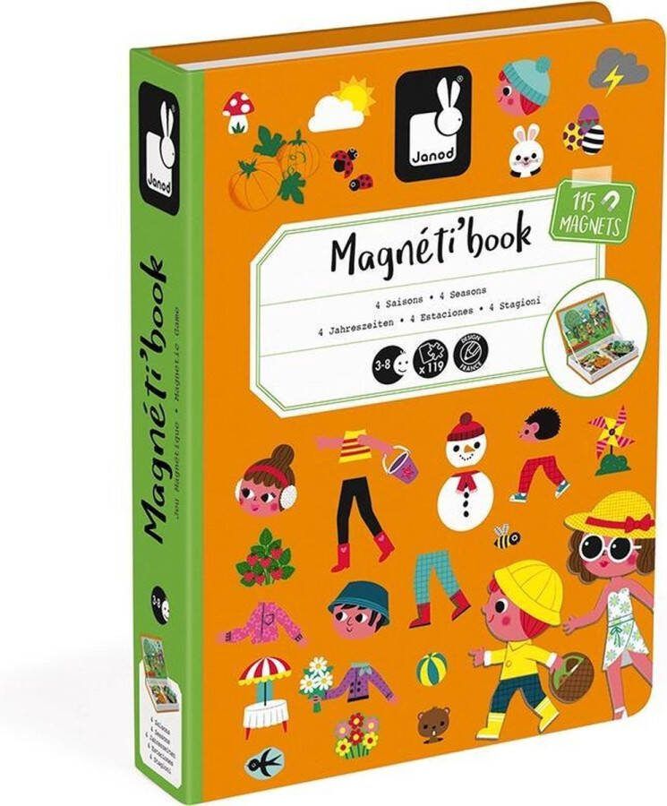 Janod Magnetibook 4 Seizoenen Magneetboek Speelset Inclusief 115 Magneten En 4 Voorbeeldkaarten Geschikt vanaf 3 Jaar
