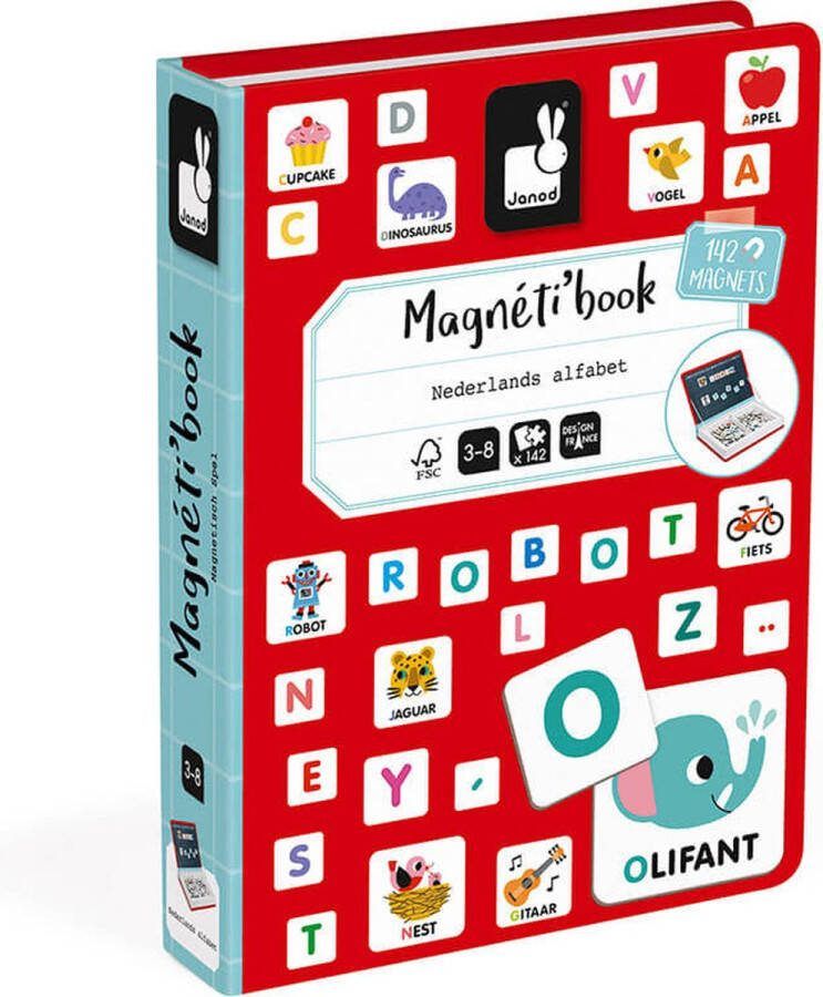 Janod Magnetibook Alfabet Nederlandstalig Magneetboek Speelset Inclusief 116 Alfabetmagneten En 26 Geïllustreerde Magneten Geschikt vanaf 3 Jaar