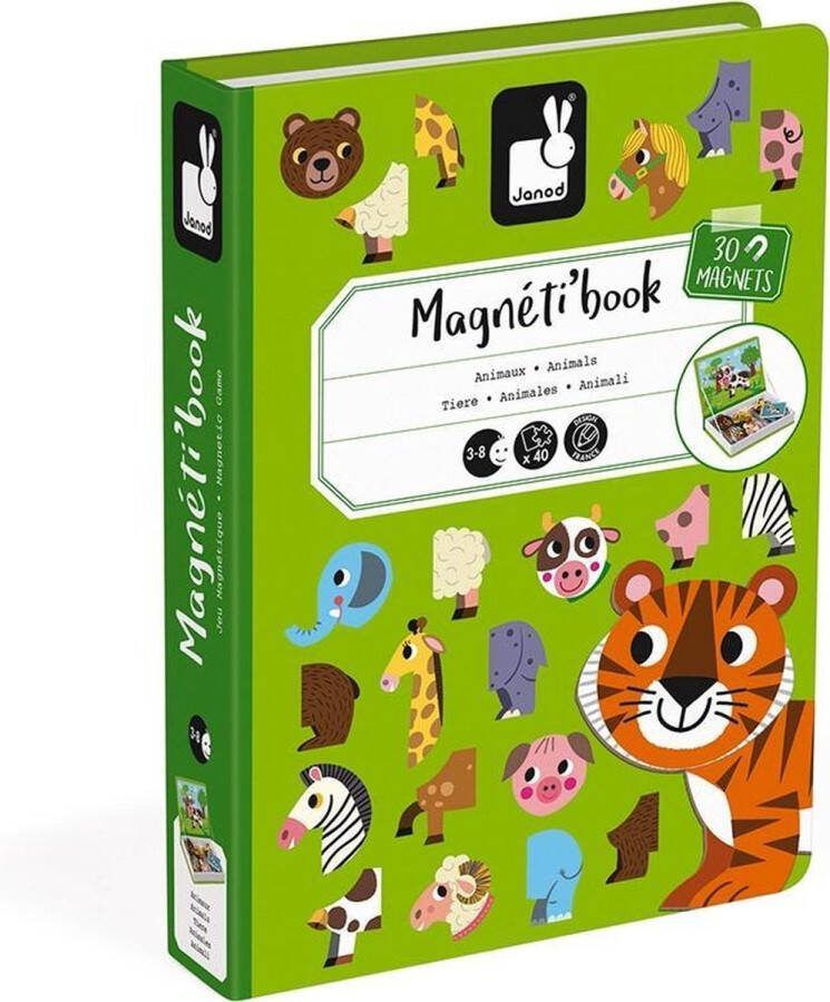 Janod Magnetibook Dieren Magneetboek Speelset Inclusief 30 Magneten En 10 Voorbeeldkaarten Geschikt vanaf 3 Jaar