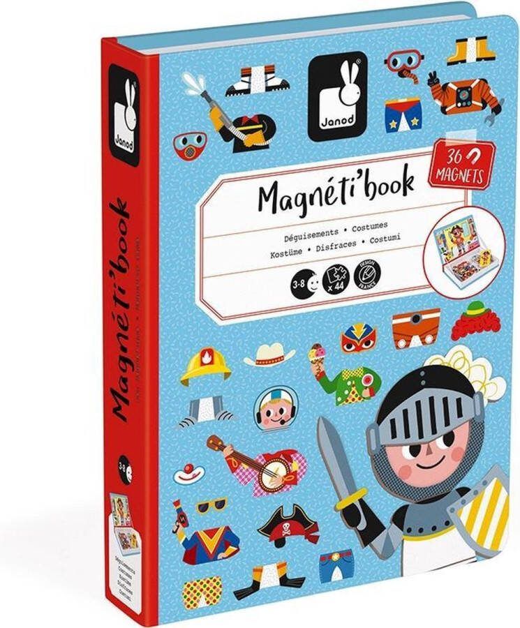 Janod Magnetibook Verkleedfeest Jongens Magneetboek Speelset Inclusief 36 Magneten En 8 Voorbeeldkaarten Geschikt vanaf 3 Jaar