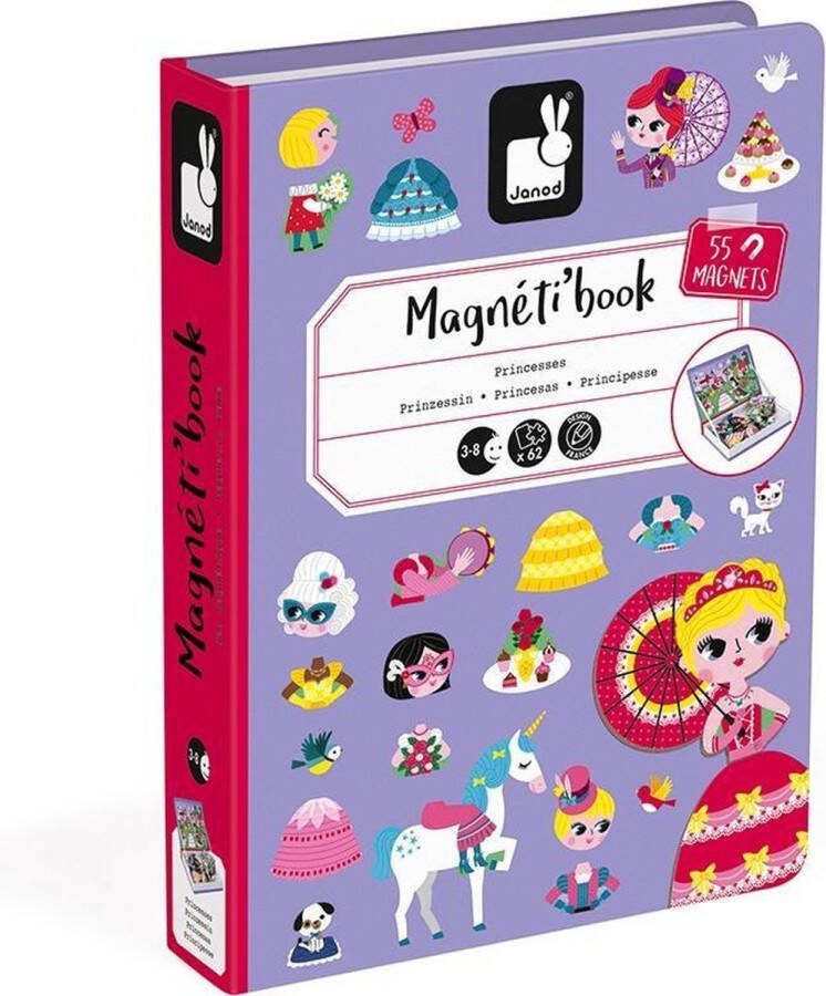 Janod Magnetibook Prinsessen Magneetboek Speelset Inclusief 55 Magneten En 7 Voorbeeldkaarten Geschikt vanaf 3 Jaar