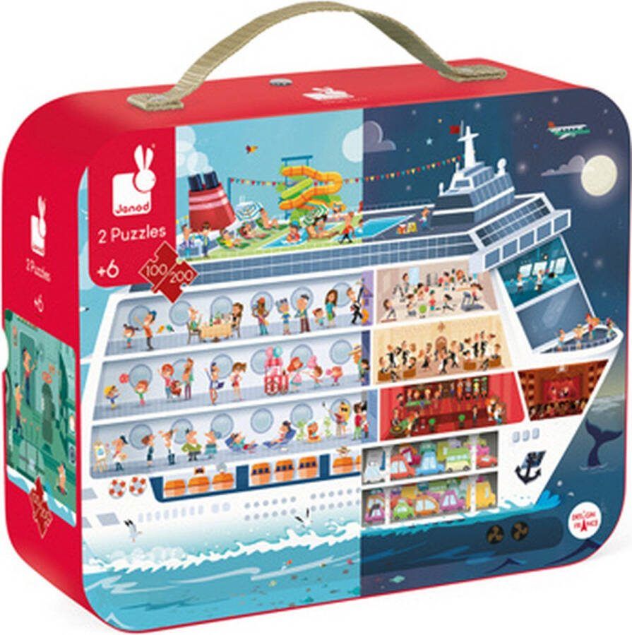 Janod Puzzel 2 Cruiseschip Puzzels 100 En 200 Stukjes Geschikt Vanaf 6 Jaar