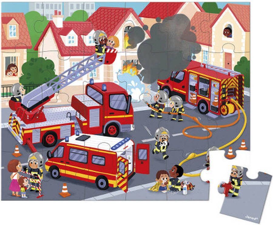 Janod Puzzel De Brandweer In Puzzelkoffer 24 Stukjes Geschikt Vanaf 3 Jaar